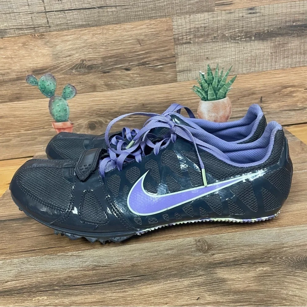 Nike Zoom Rival Sprint Racing Track Shoes Womens size 11 black purple